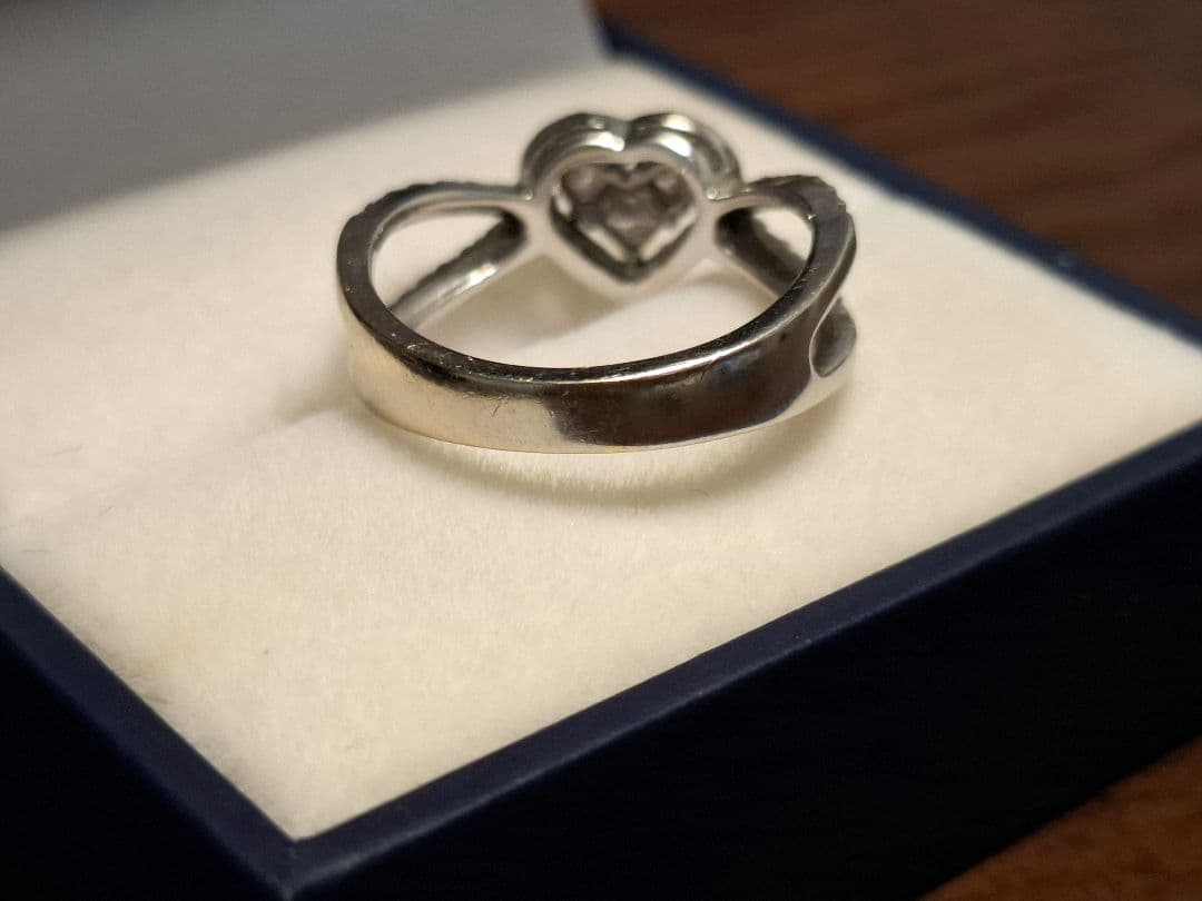 【Min様】K18WG 0.54ct 12号 ハートモチーフ ダイヤモンドリング