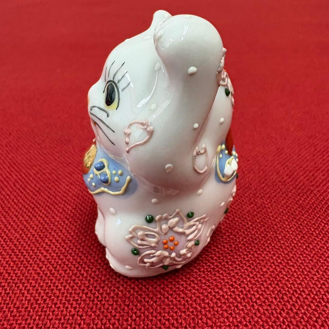 九谷焼 チビ招き猫 3体セット 凸盛