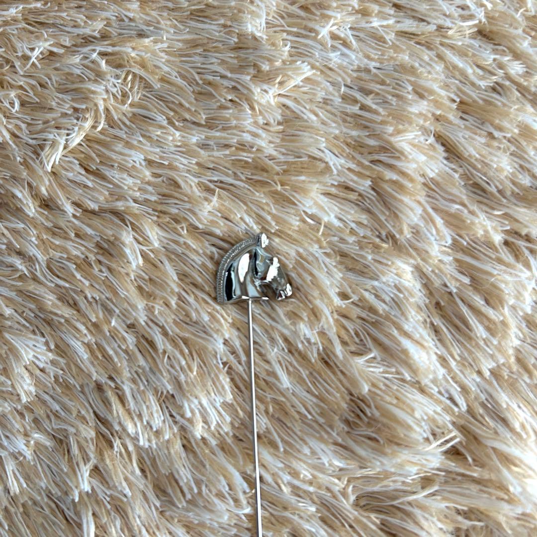 極美品✨ エルメス シュバル ホース ビンパッジ ピンブローチ シルバー