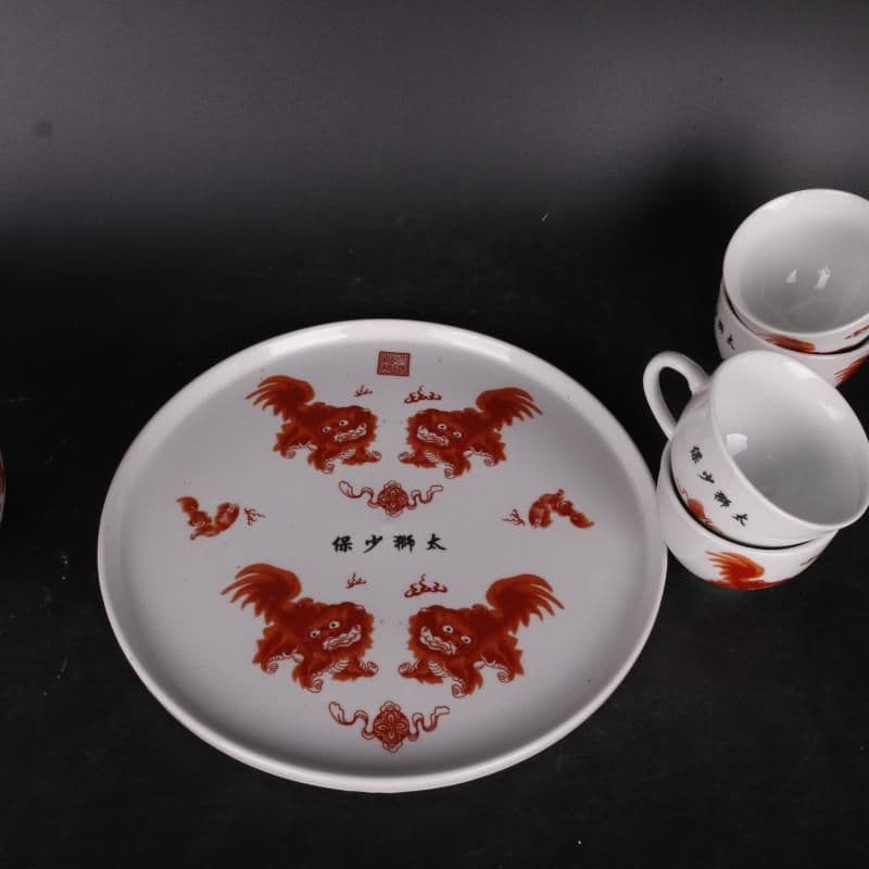 清乾隆 太獅少保ティーポットカップです 現代工芸品 美術品 置術物