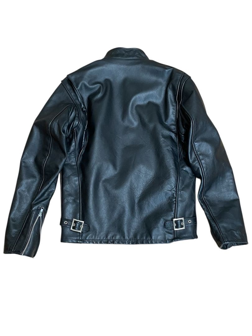 Schottシングルライダースジャケット 641黒　米国製本革(美品) 36