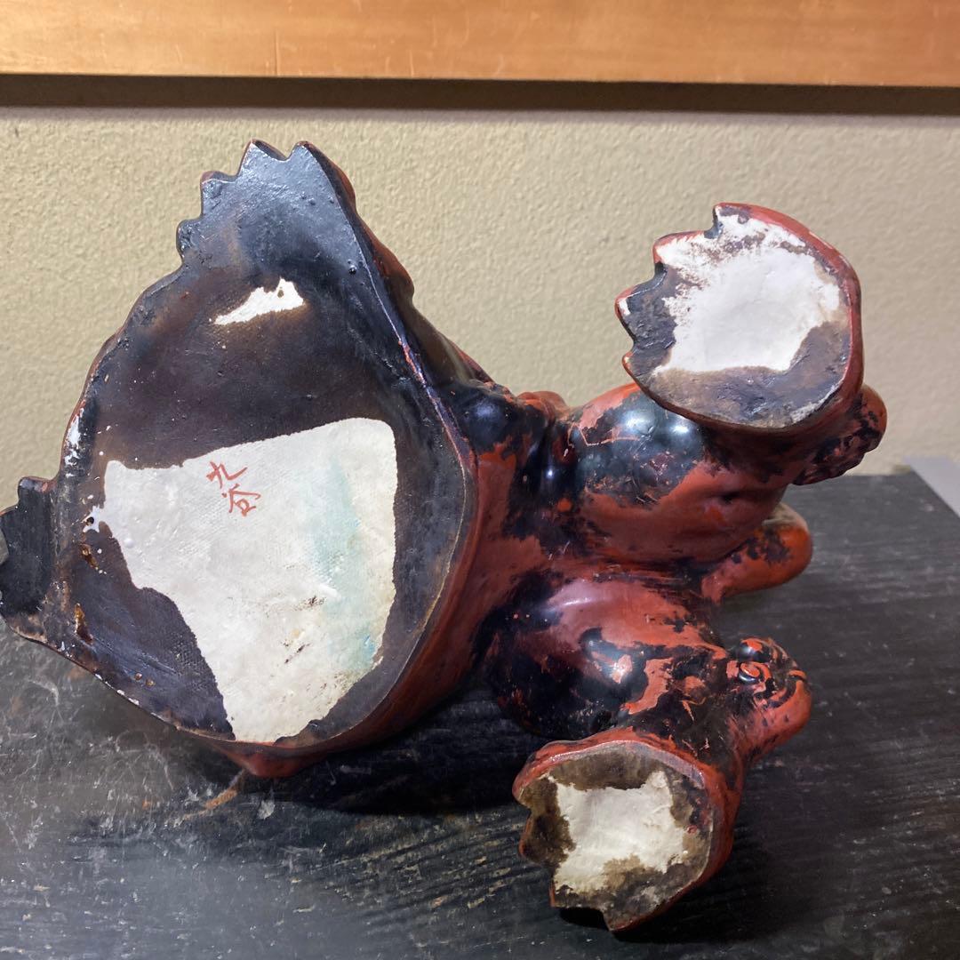 古九谷　赤唐獅子　置物