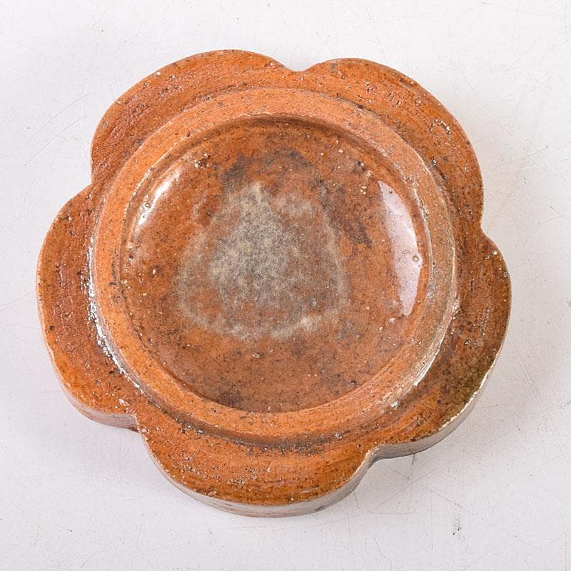 茶道具　大樋焼　九代　大樋長左衛門作　飴釉　捻梅香合　共箱　V　8334