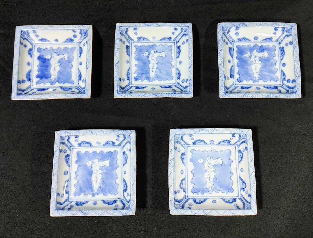 河濵支流　永楽保全作　角手塩皿５枚