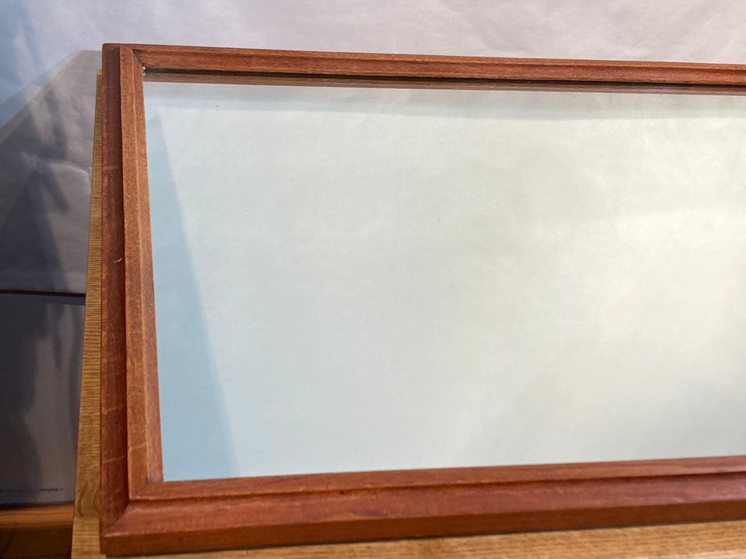 大型木製ミラー 1010×630 木枠 レトロ ビンテージ アンティーク サロン