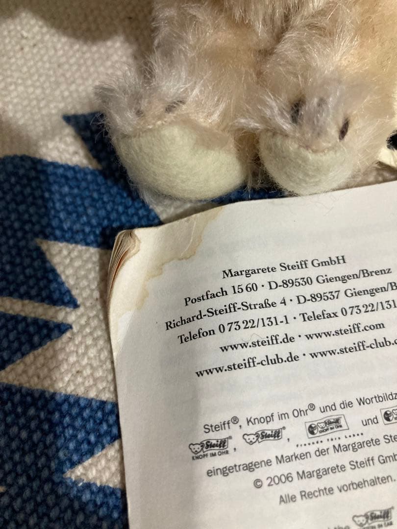シュタイフ テディベアタグ付き廃盤レア‼️小さいくまさん