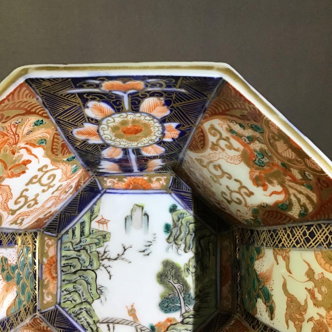 古伊万里　錦手　角鉢　極彩　献上