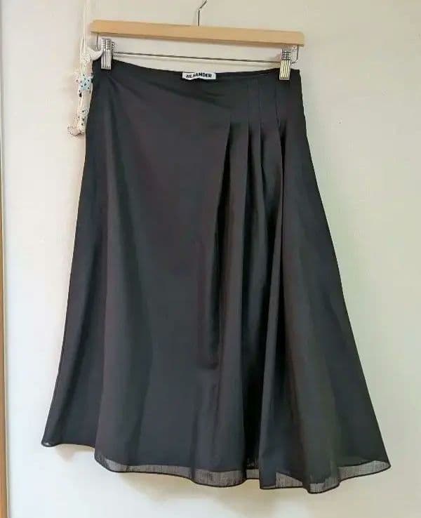 JIL SANDER ブラック フレアスカート ひざ丈