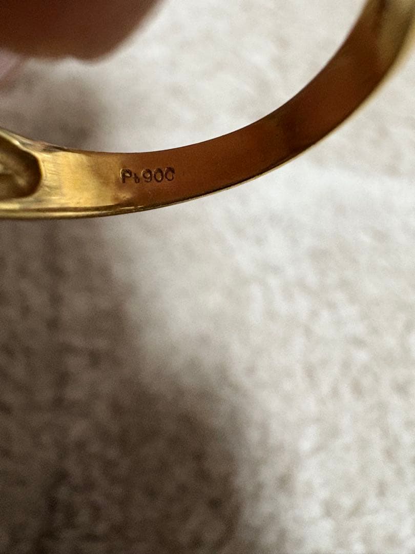 R*様 K18 Pt900 コンビリング 4.5g 刻印あり