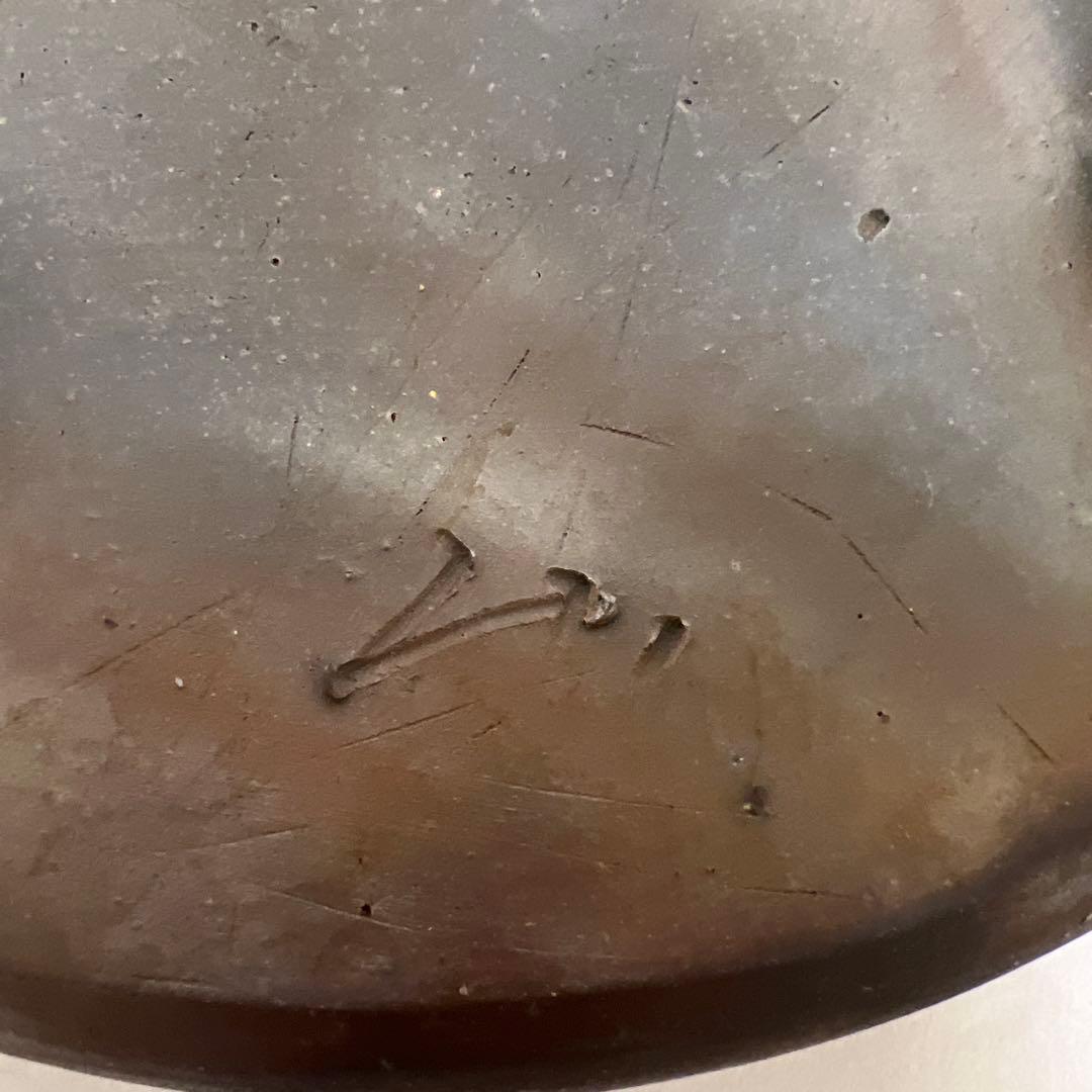 希少昔備前焼陶印あり前大鉢水盤共箱整理品現状品のみ8×33ｃｍ