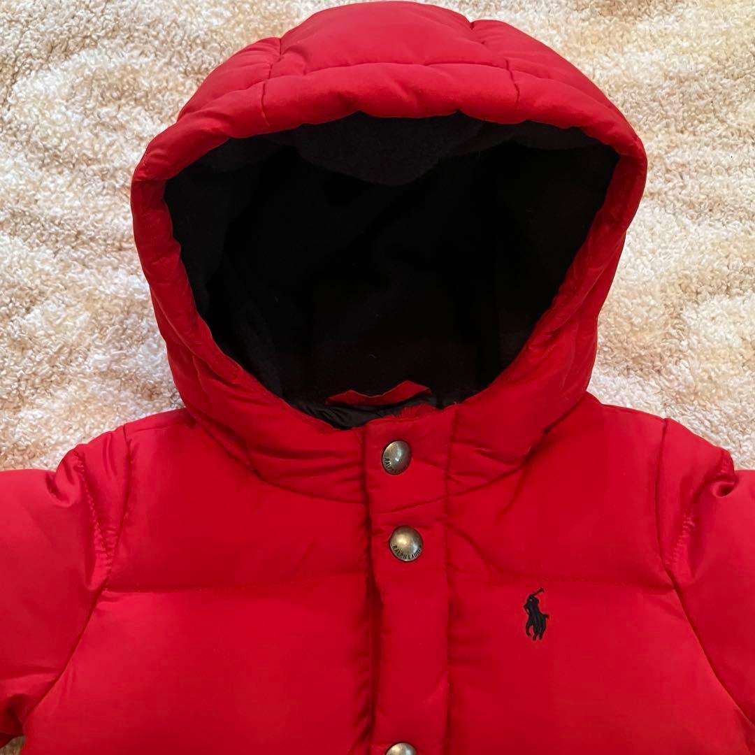 美品 ラルフローレン ジャンプスーツ 70cm カバーオール ダウン 6M 赤