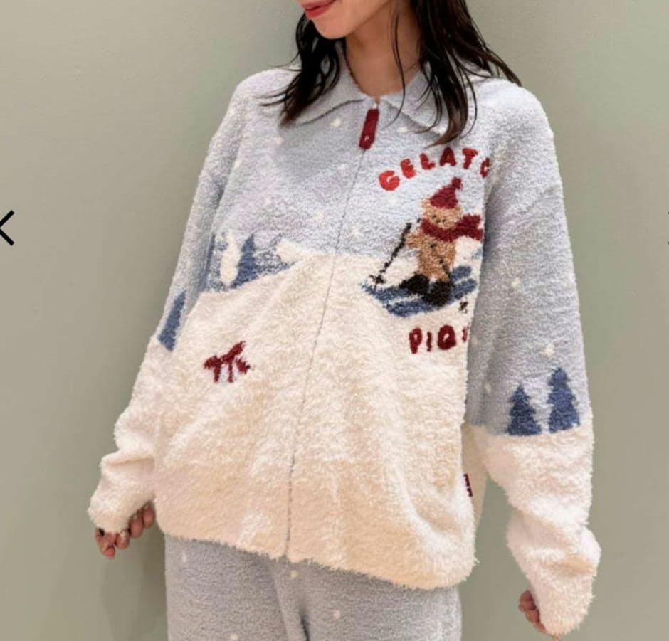 gelato pique【HOLIDAY】スキーベアジャガードカーディガン