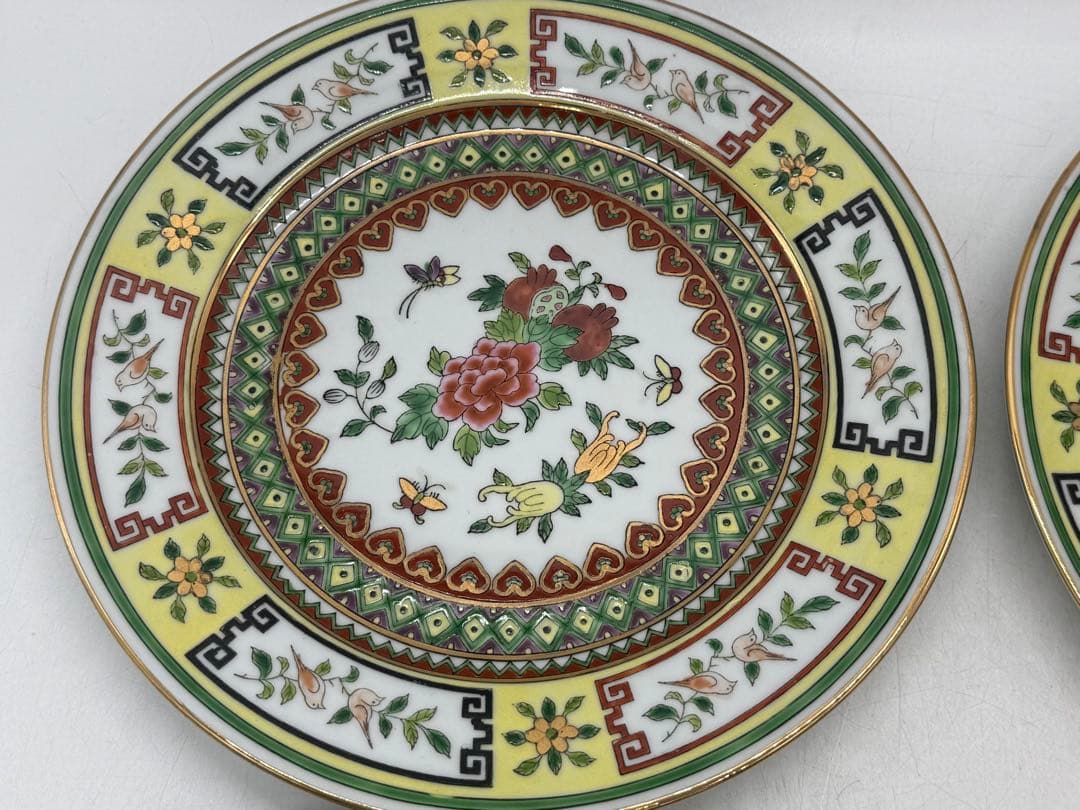 中国　1970年代　景徳鎮製　粉彩花果紋大皿5点　送料込み260104