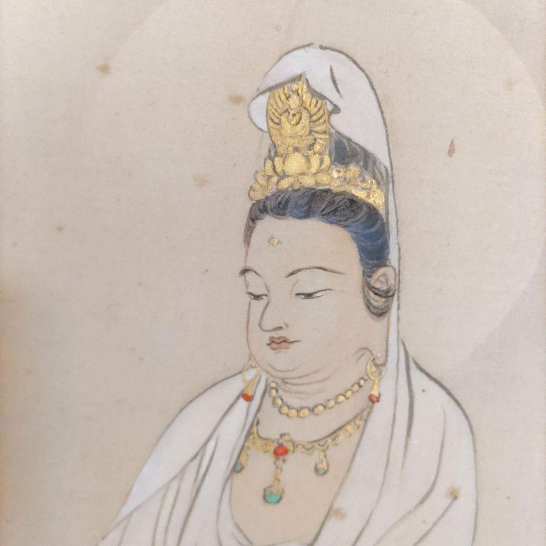 滝と観音　掛軸　H3