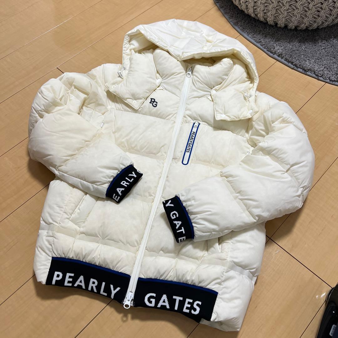 【美品】パーリーゲイツ　カルストホワイトダック羽毛ストレッチダウン　オフホワイト