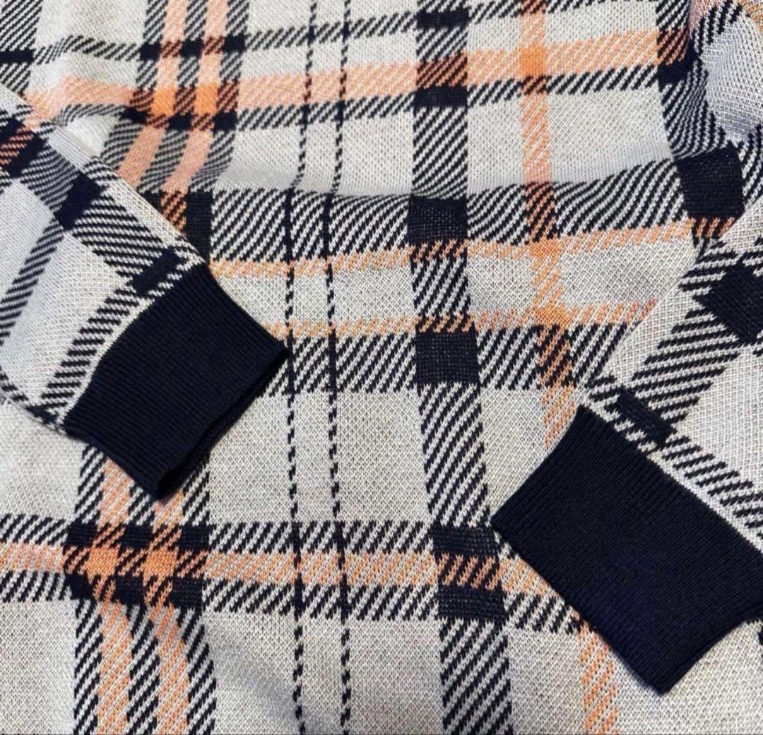 チェック　長袖　セーター　巻きスカート　セットアップ　 新品　秋冬　ニット　新品