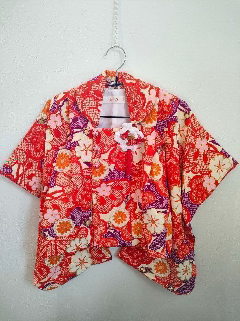 【美品】紅一点　七五三　3歳　正絹　着物・被布・長襦袢などフルセット