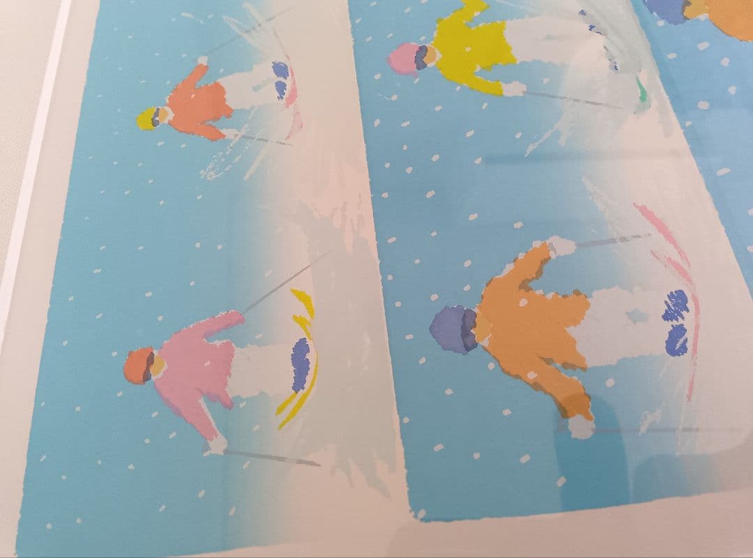 おかもと　みわこ　Sky! Suki Suki! シルクスクリーン 版画