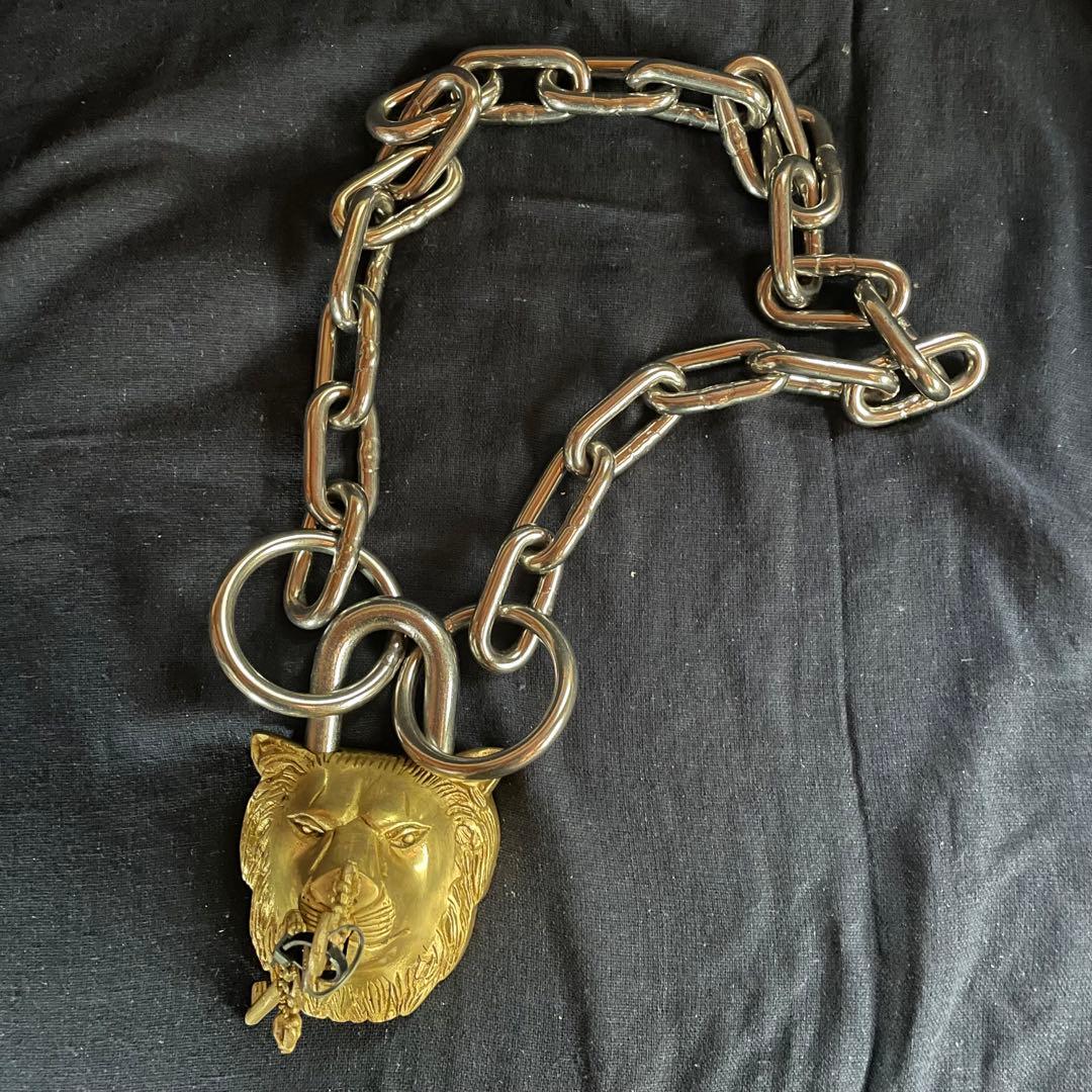 希少　骨董品　ライオンのチェーンロック
