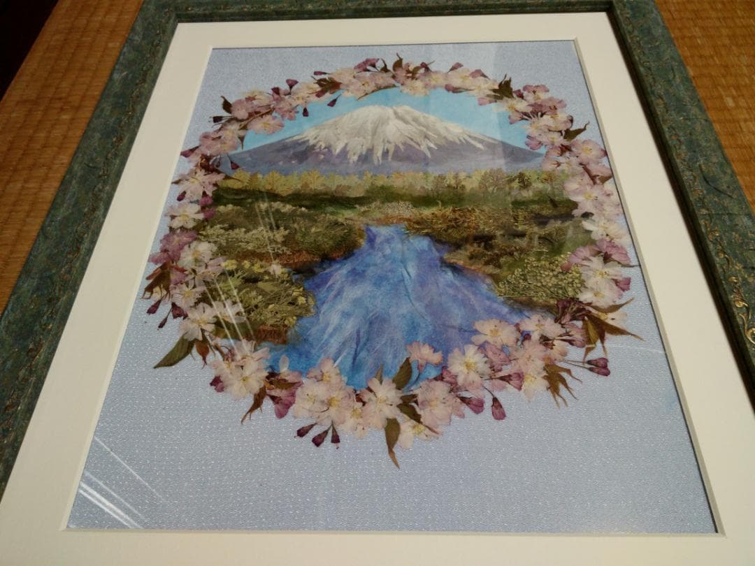 手作り　押し花額　57cm×47cm