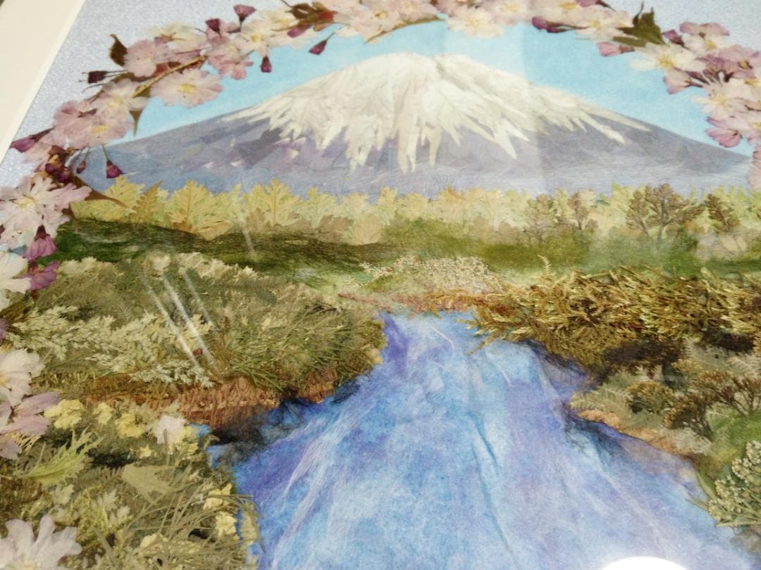 手作り　押し花額　57cm×47cm