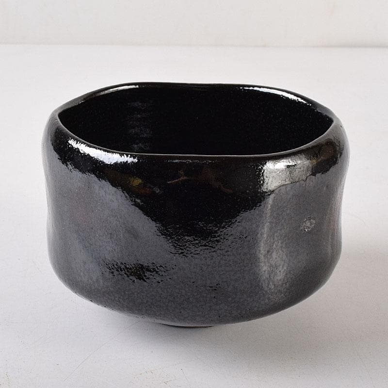 茶道具　楽吉佐衛門　黒楽茶碗　共布共箱　V　R8717