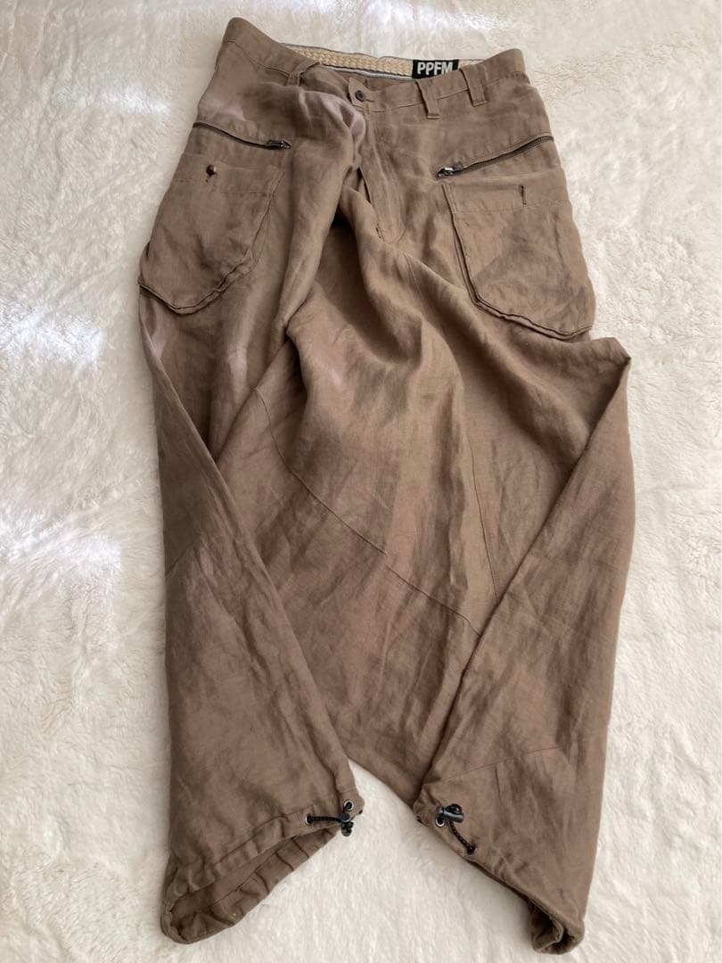 希少‼️入手困難　Y2K 本物　PPFM サルエルパンツ　ベージュ　リネン