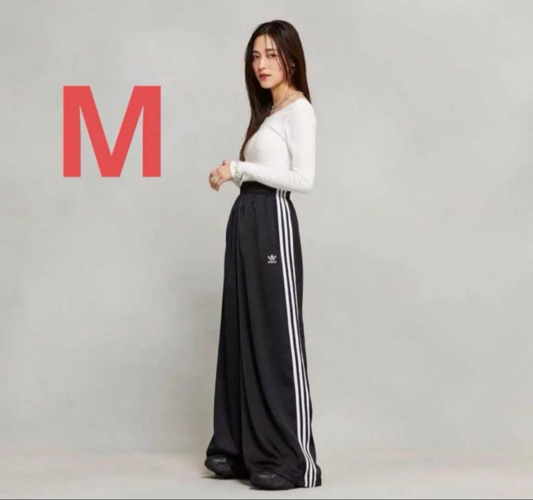 希少 adidas サテン ワイドレッグ トラックパンツ　y2k 新品未使用　Ｍ