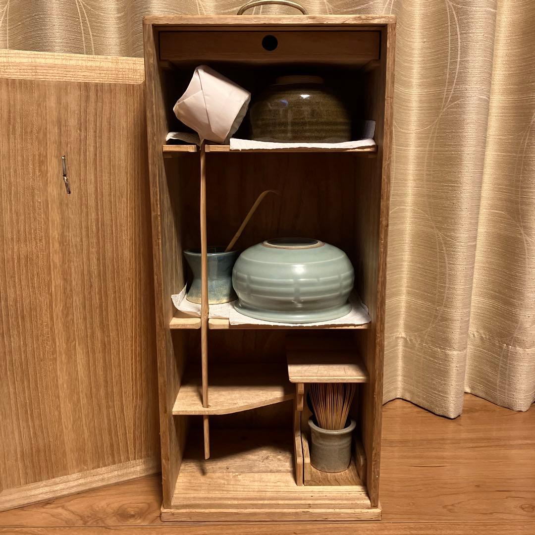 茶道具　箱付き　一式　抹茶　当時物　現状品　茶碗　茶杓　柄杓　茶筅