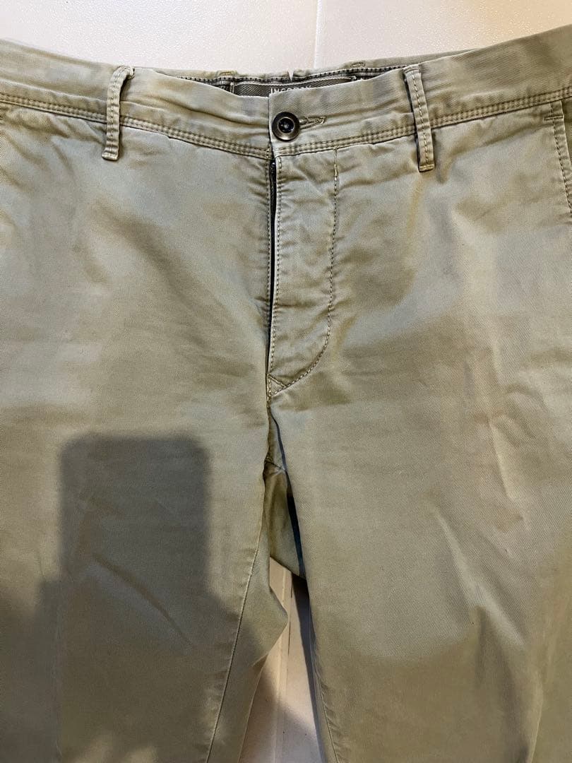 INCOTEX SLACKS ガーメントダイ コットンチノ オリーブ 32