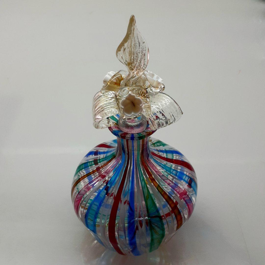 MURANO GLASS ムラノ 花蓋 香水瓶 パフュームボトル