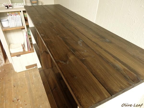 サイズ、デザインオーダー可！ワイドカウンターテーブルシャビーエスプレッソ受注製作