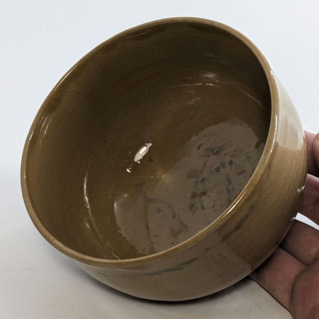 岡本英山 虫明焼 魚絵茶盌 共箱 抹茶碗 抹茶茶碗 茶道具 茶器 食器 工芸品