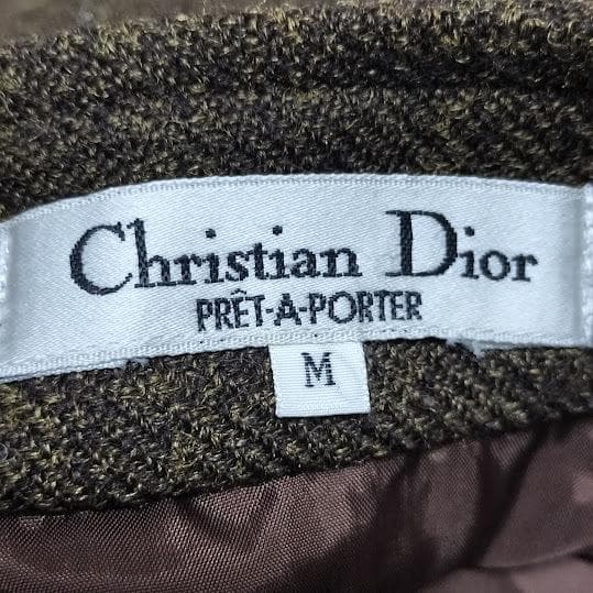 Christian Dior クリスチャンディオール ウールスカート　カーキ