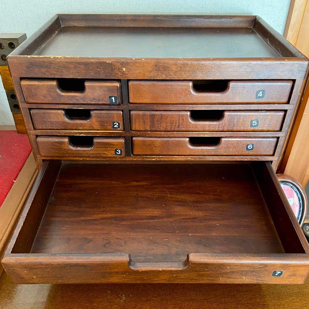 豊岡クラフト 文具シェルフL 木製 小物入れ 森林楽　昭和レトロ