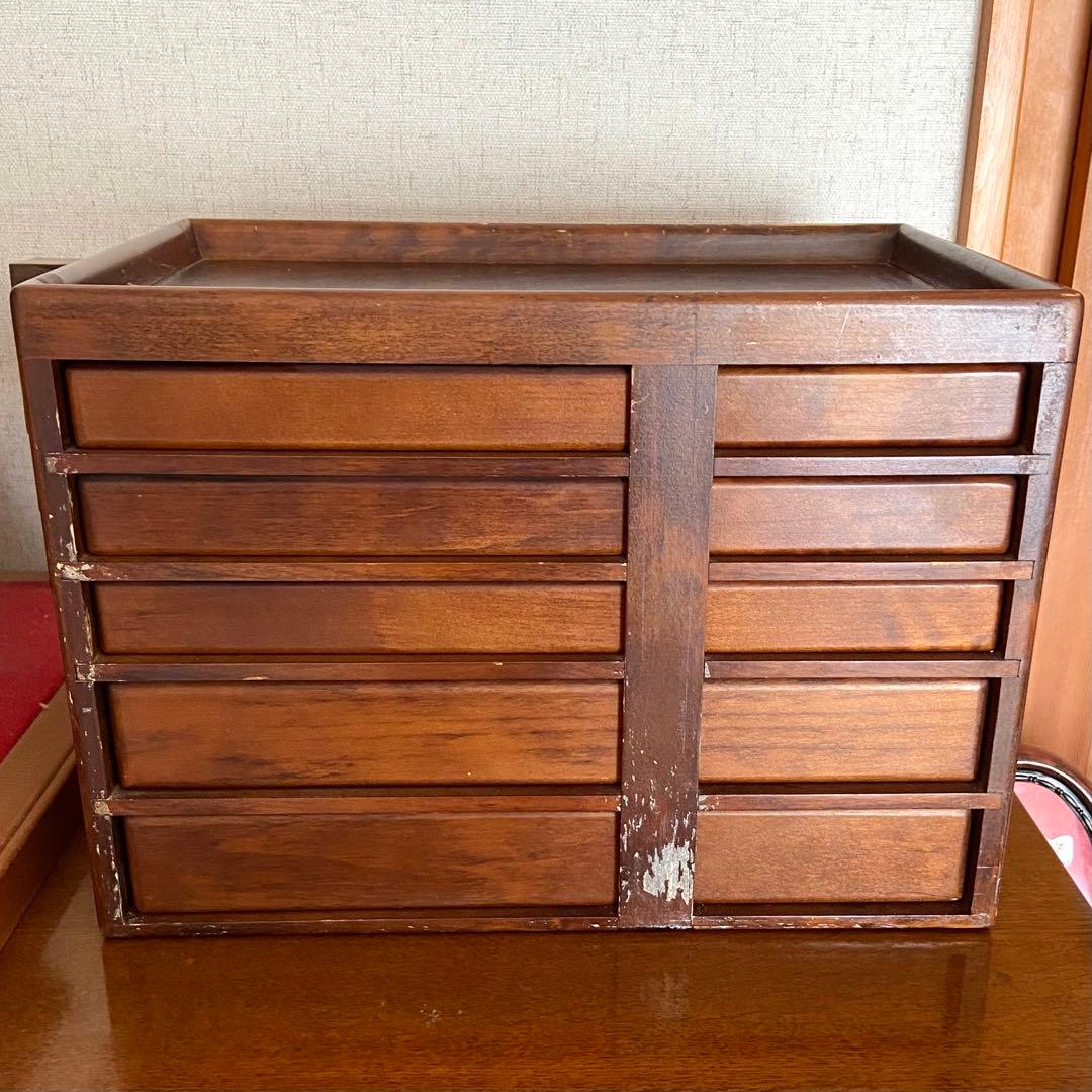 豊岡クラフト 文具シェルフL 木製 小物入れ 森林楽　昭和レトロ