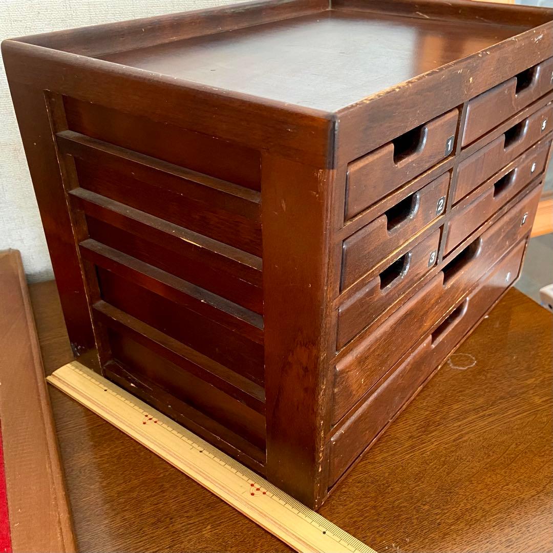 豊岡クラフト 文具シェルフL 木製 小物入れ 森林楽　昭和レトロ