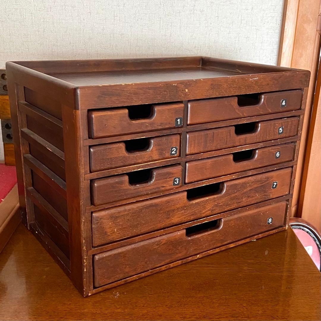 豊岡クラフト 文具シェルフL 木製 小物入れ 森林楽　昭和レトロ