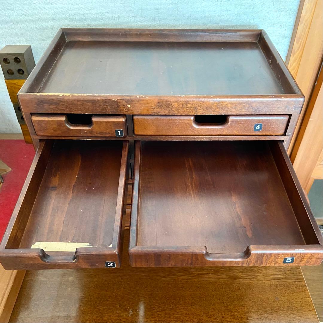 豊岡クラフト 文具シェルフL 木製 小物入れ 森林楽　昭和レトロ