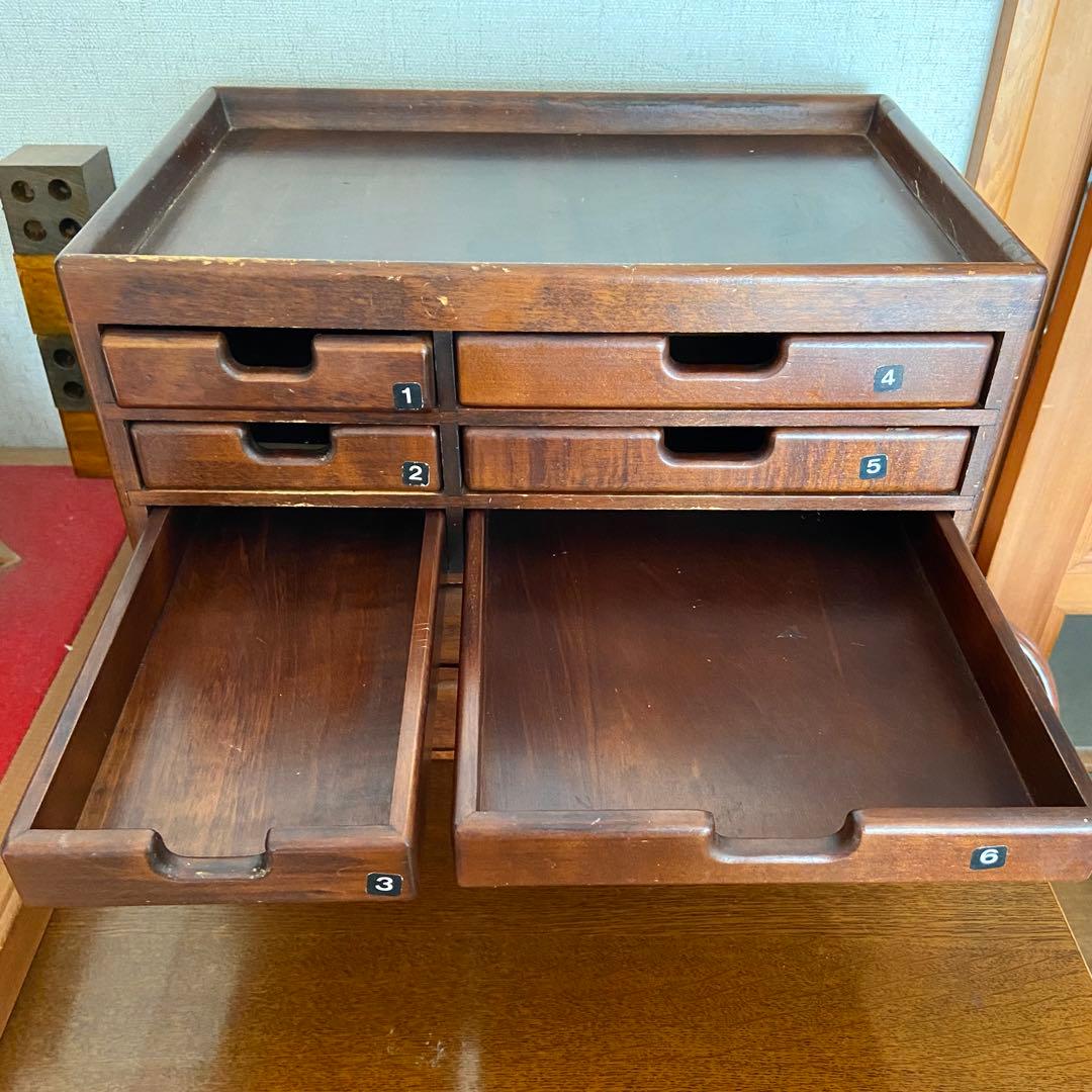 豊岡クラフト 文具シェルフL 木製 小物入れ 森林楽　昭和レトロ