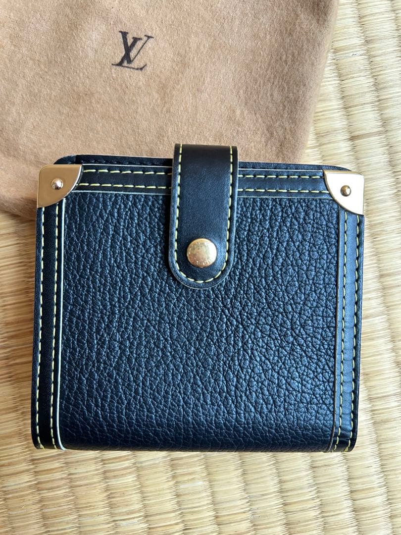 Louis Vuitton 二つ折り財布 黒 保存袋付き