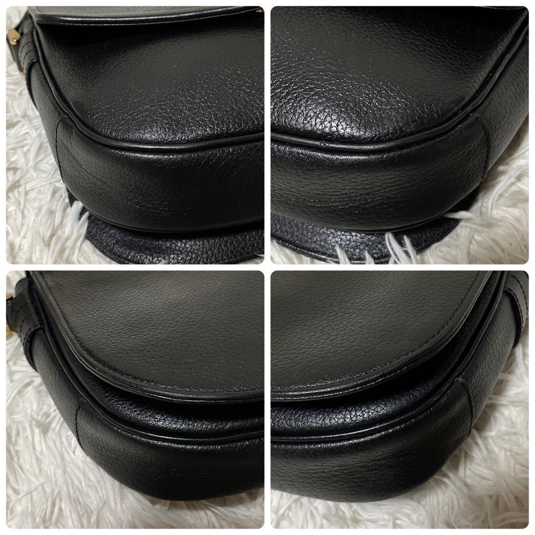 【美品】Burberry バーバリー　ショルダーバッグ　オールレザー　ブラック