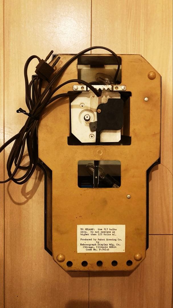 福*店様 Pabst Blue Ribbon 1970's壁掛け振り子時計　ライ