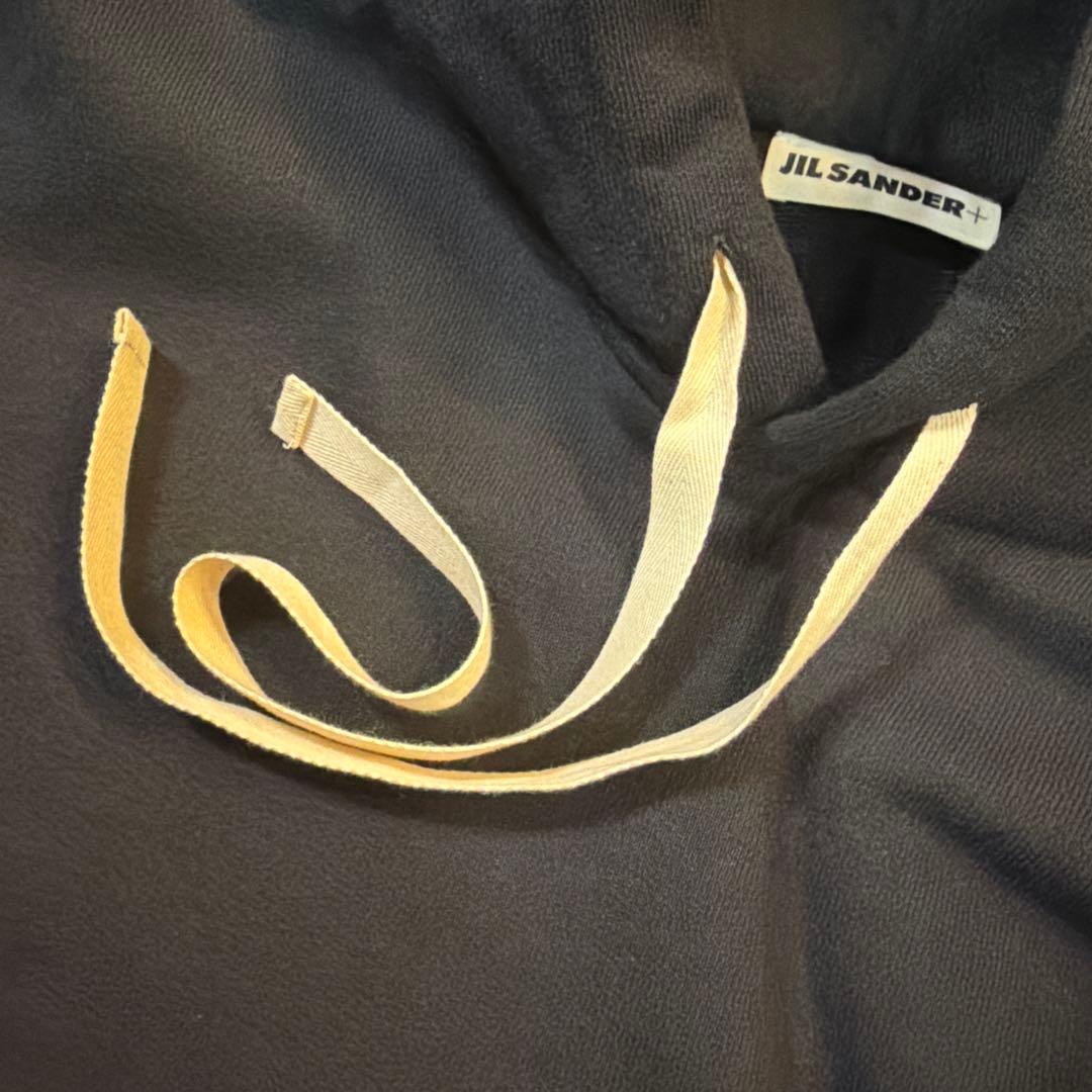 JIL SANDER プラス　ドローストリング ロゴパッチ パーカー Lサイズ