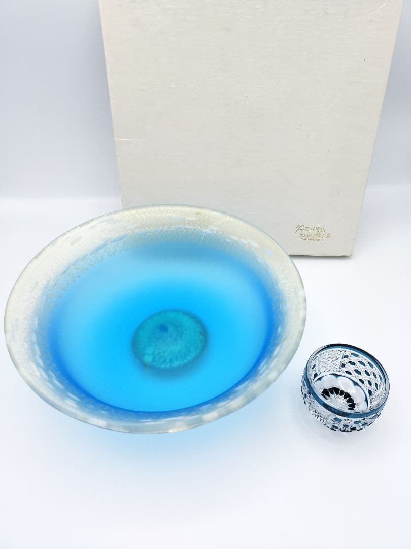 ★サインあり★黒木国昭 金彩象嵌 深皿 大皿（切子 江戸切子 薩摩切子）