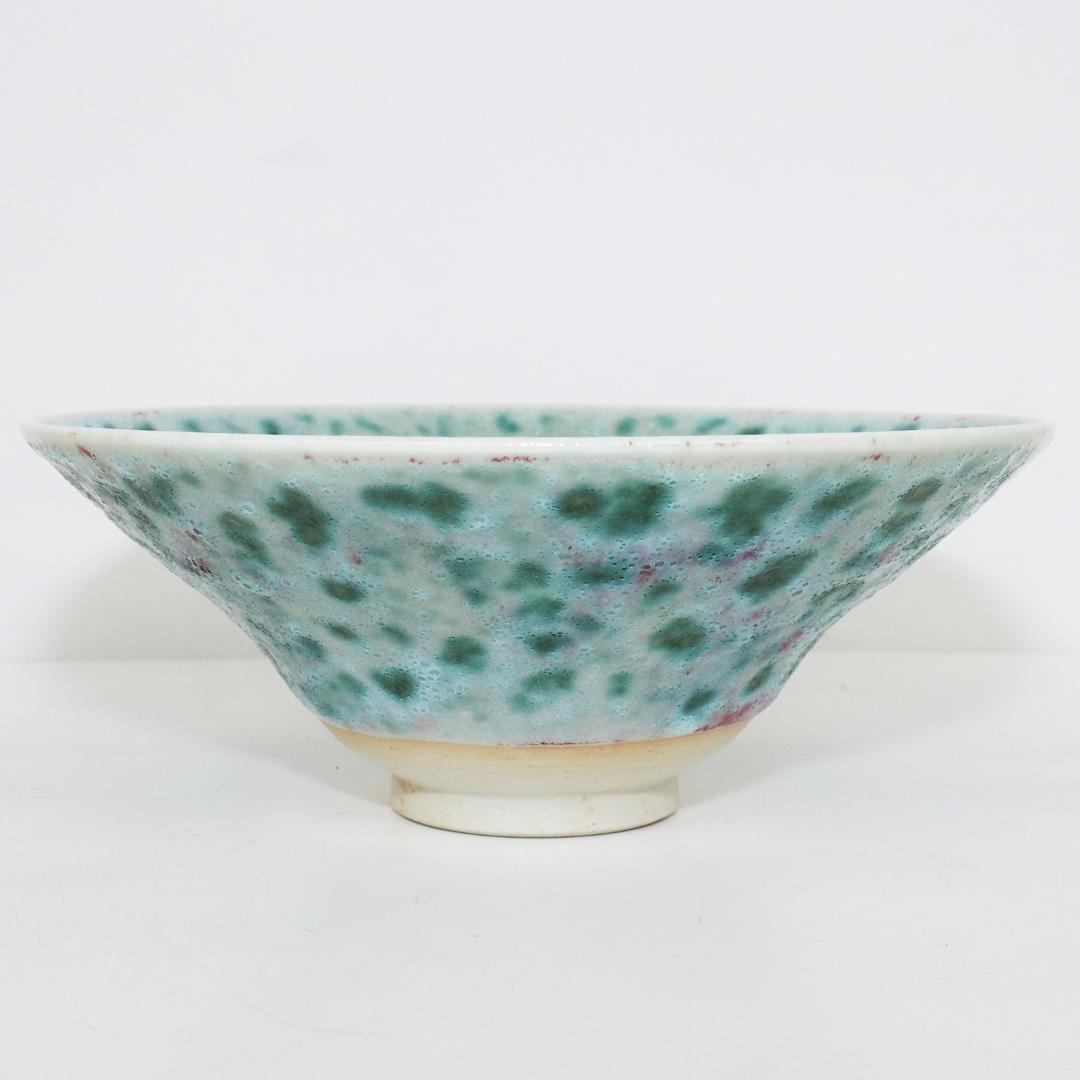 真右ェ門窯　茶碗 孔雀辰砂 馬場九州夫作　日展作家