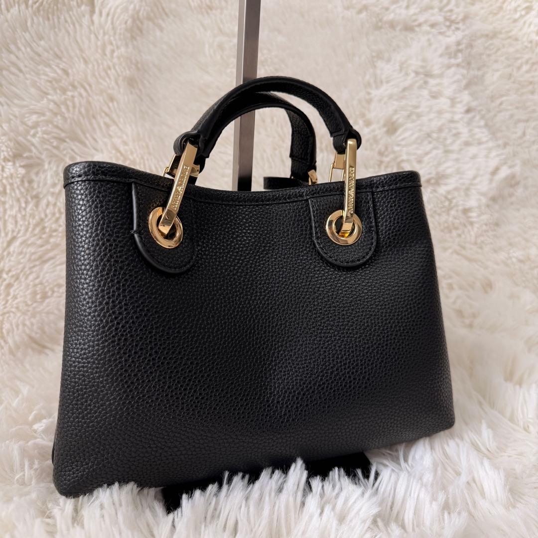 ✨極美品 EMPORIO ARMANI ショルダーバッグ レザー ブラック