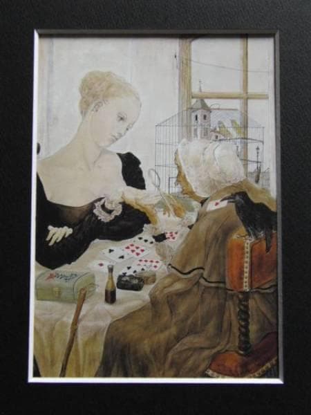 藤田嗣治、【占いの老女】、希少画集画、新品高級額・額装付、状態良好