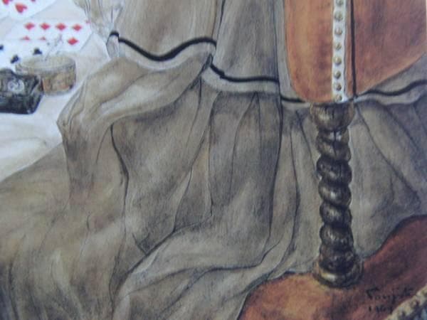 藤田嗣治、【占いの老女】、希少画集画、新品高級額・額装付、状態良好