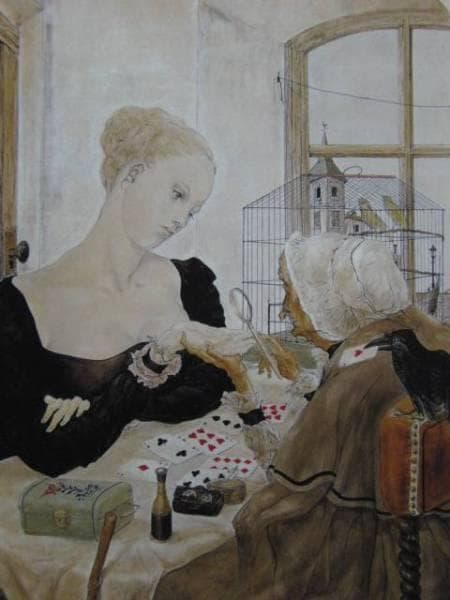 藤田嗣治、【占いの老女】、希少画集画、新品高級額・額装付、状態良好